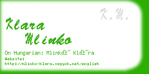 klara mlinko business card